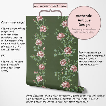 Wren Floral Stripe Pink Roses