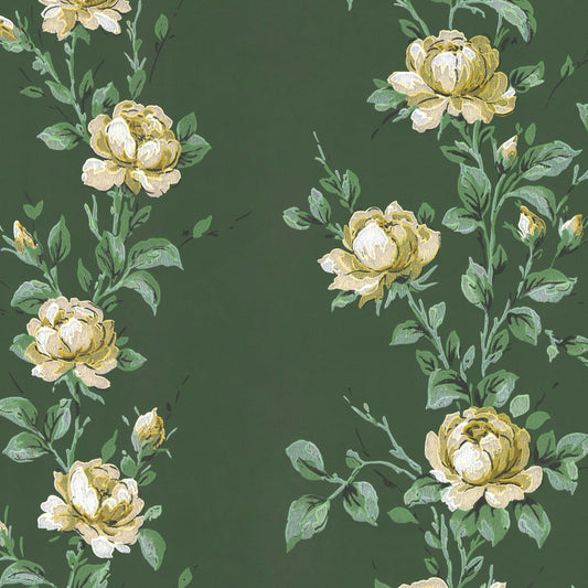 Wren Floral Stripe Yellow Roses