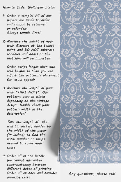 Haven Damask in Blue