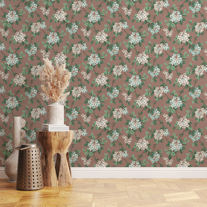 Davy Hydrangea Floral in Mocha Mousse