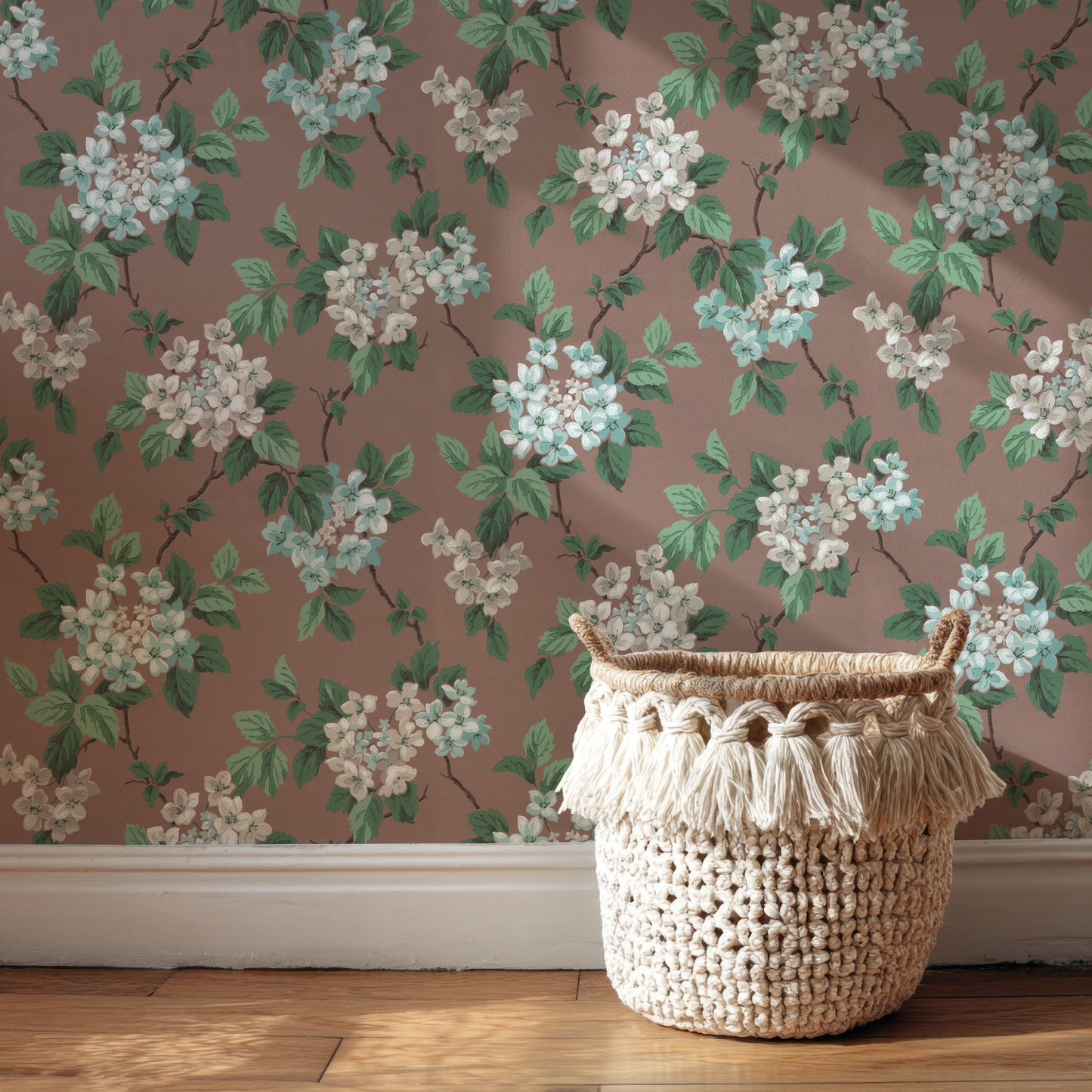 Davy Hydrangea Floral in Mocha Mousse