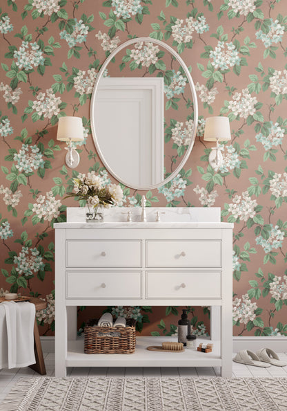 Davy Hydrangea Floral in Mocha Mousse