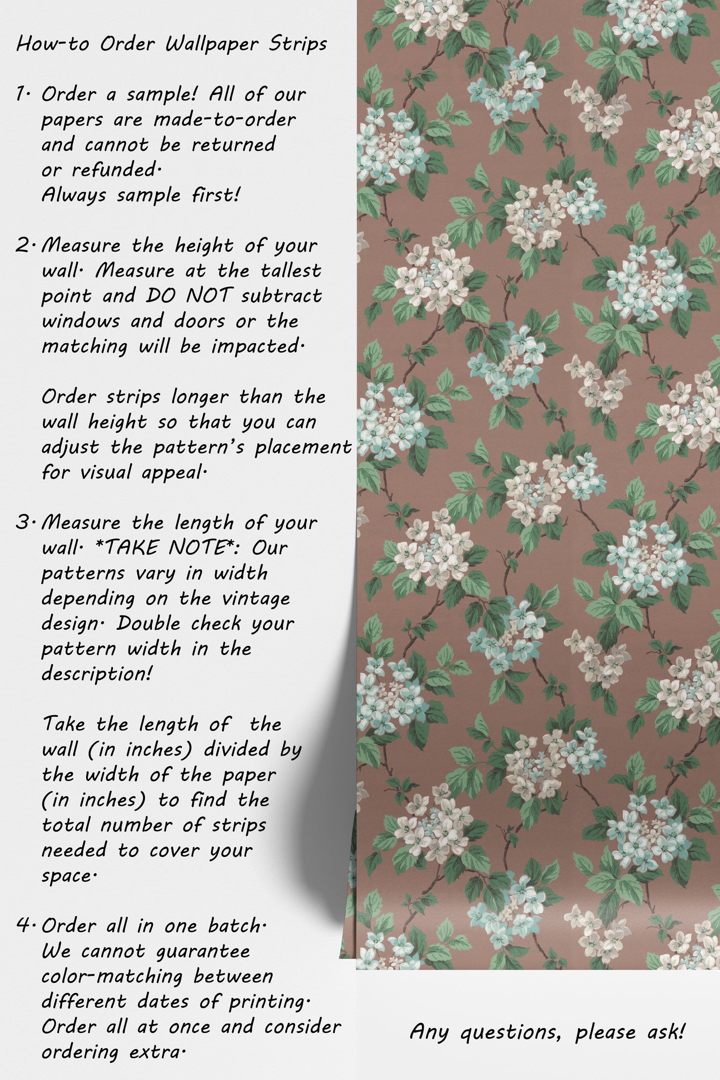 Davy Hydrangea Floral in Mocha Mousse