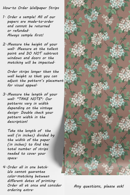 Davy Hydrangea Floral in Mocha Mousse