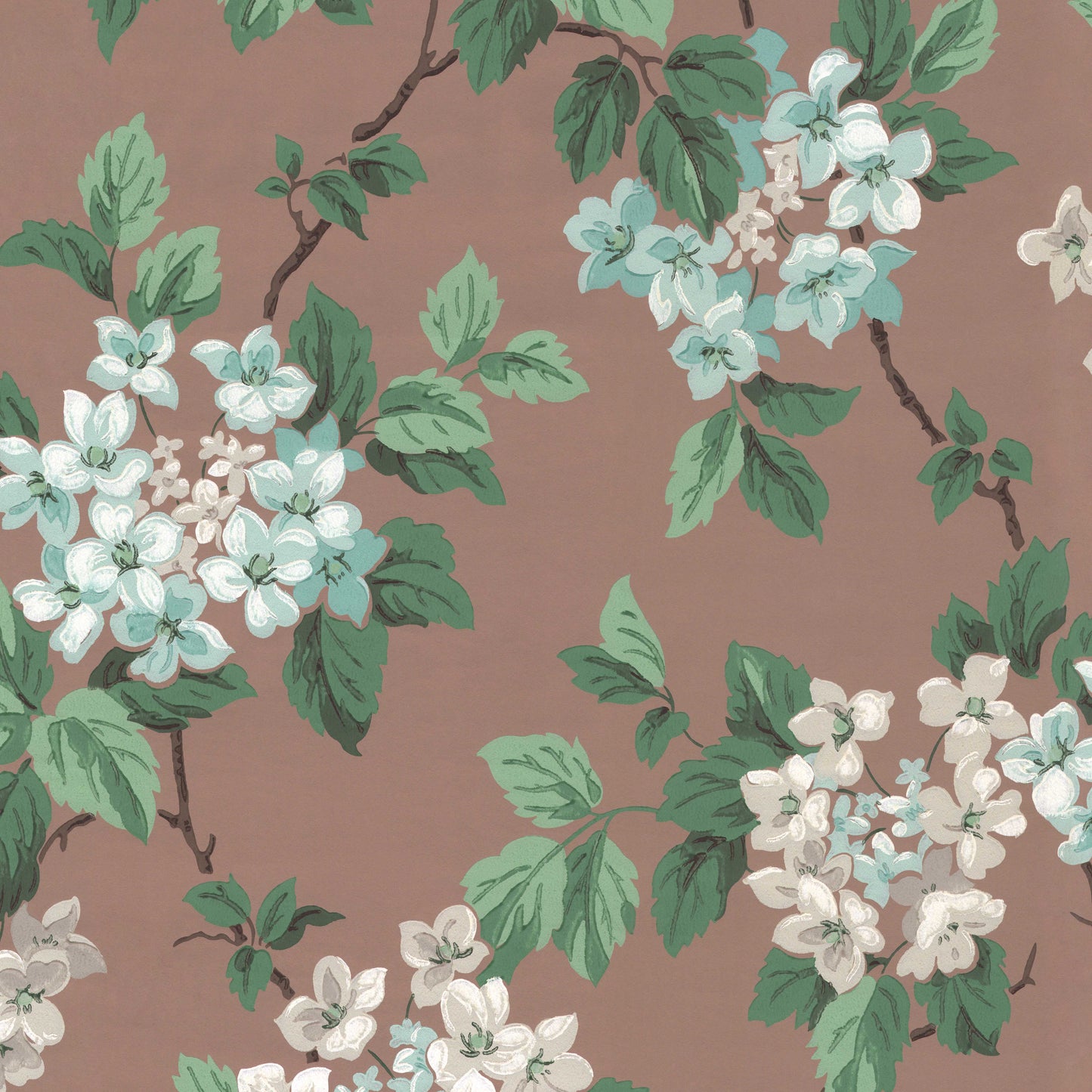 Davy Hydrangea Floral in Mocha Mousse