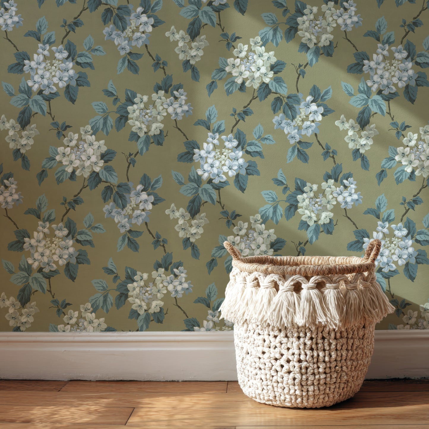 Davy Hydrangea Floral in Olive