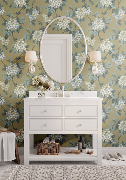 Davy Hydrangea Floral in Olive