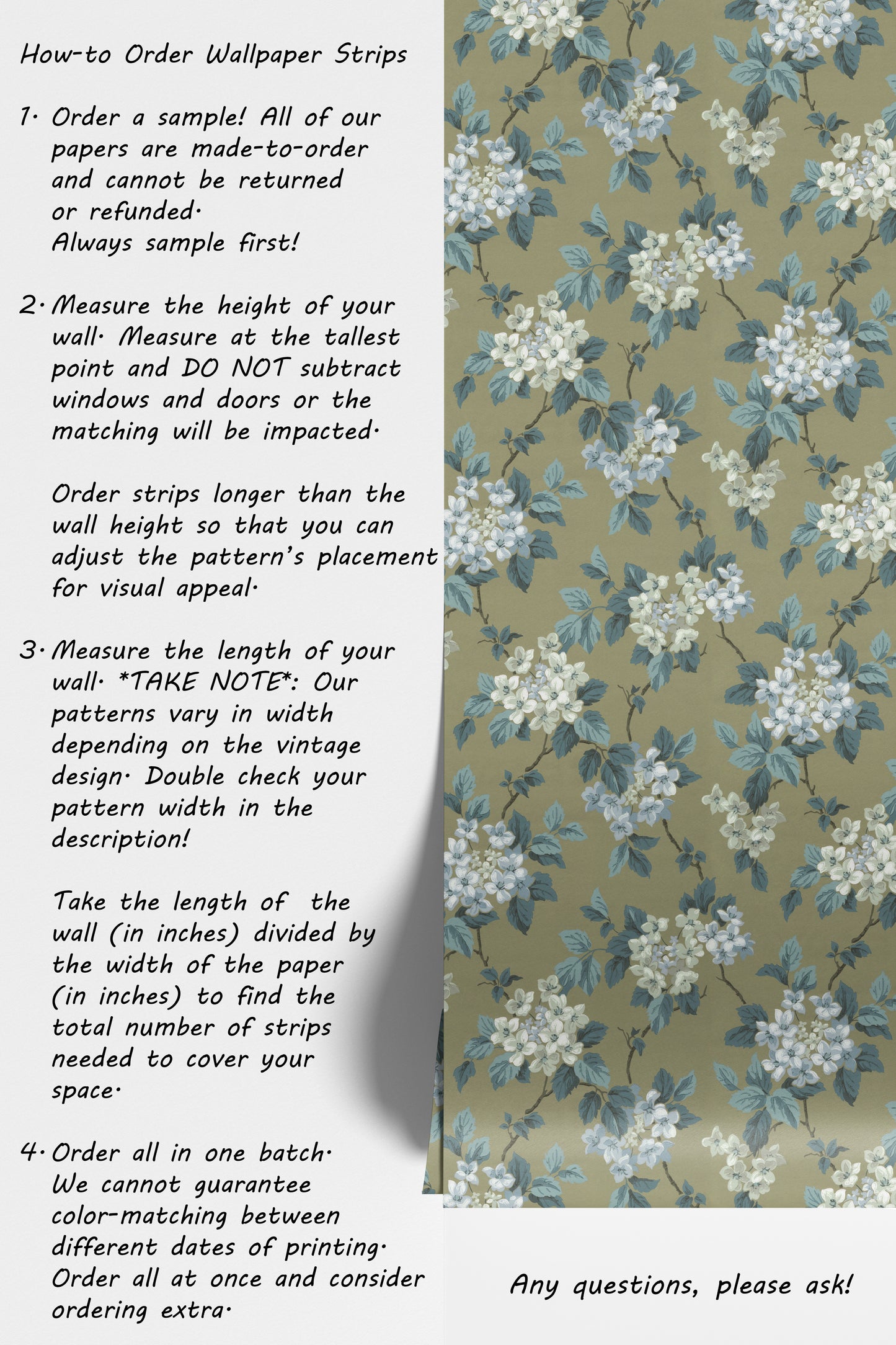 Davy Hydrangea Floral in Olive