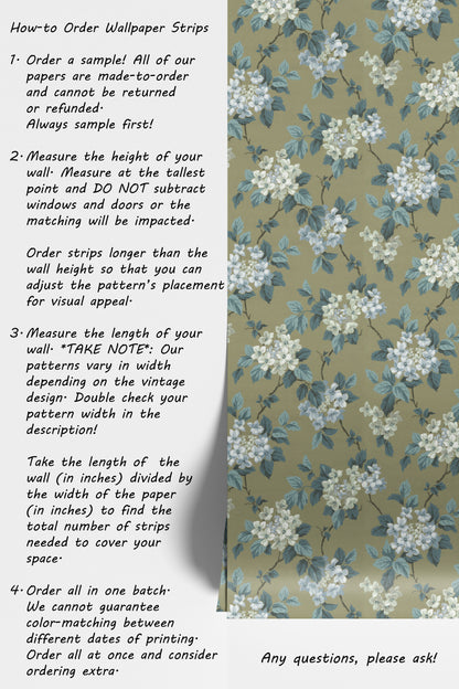 Davy Hydrangea Floral in Olive