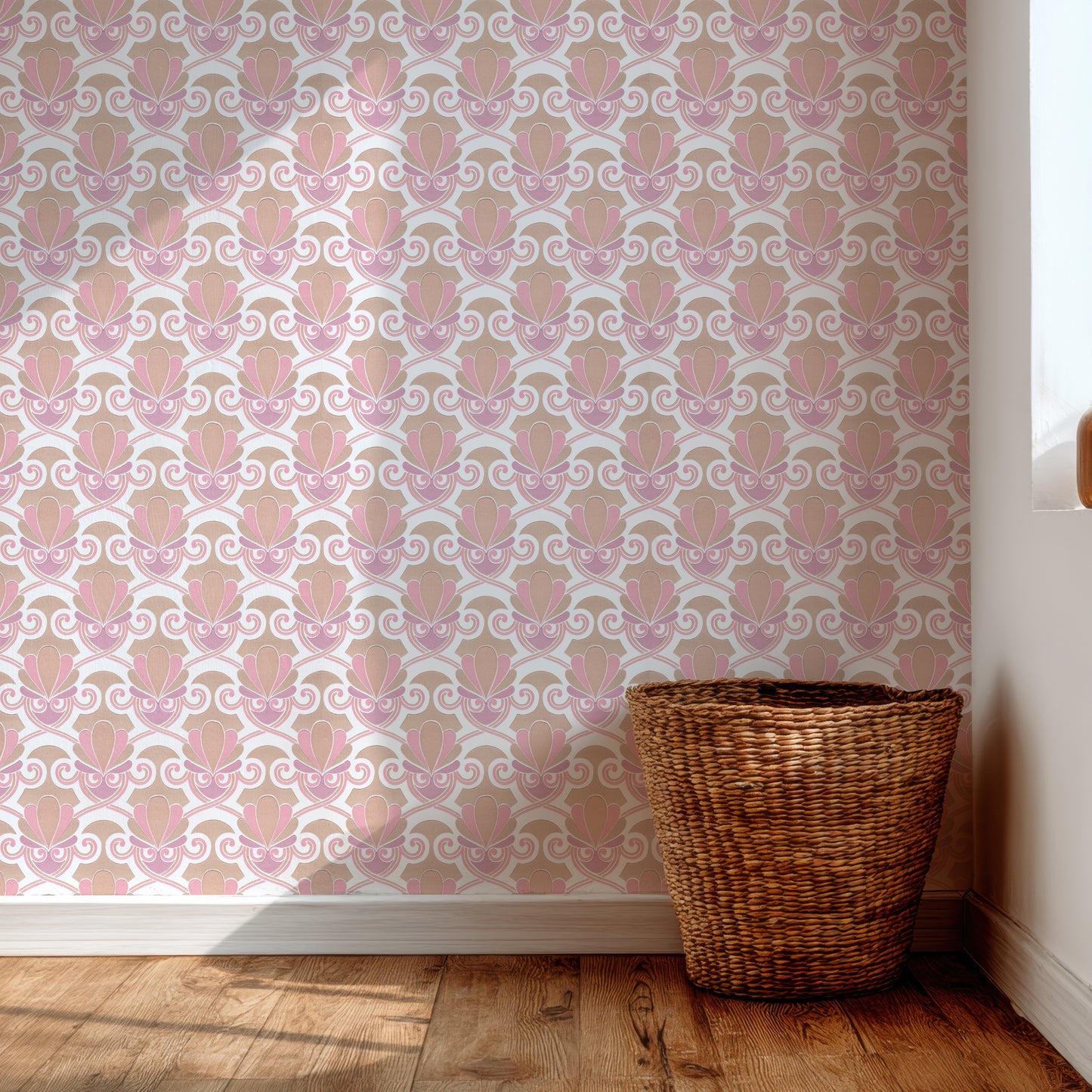 Olympia Midcentury Clam Shell Geometric or Bathroom in Pink