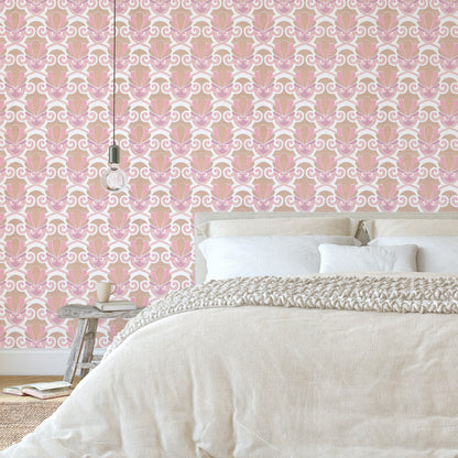 Olympia Midcentury Clam Shell Geometric or Bathroom in Pink