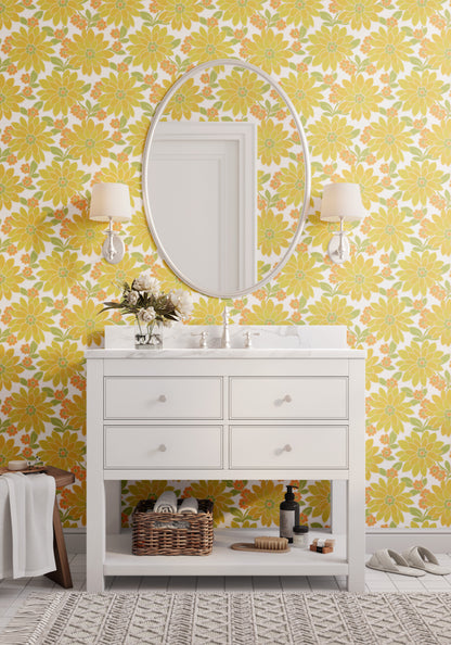 Blossom Retro Floral Yellow