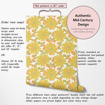 Blossom Retro Floral Yellow