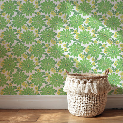 Blossom Retro Floral Green