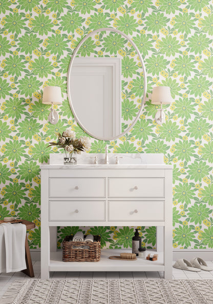 Blossom Retro Floral Green