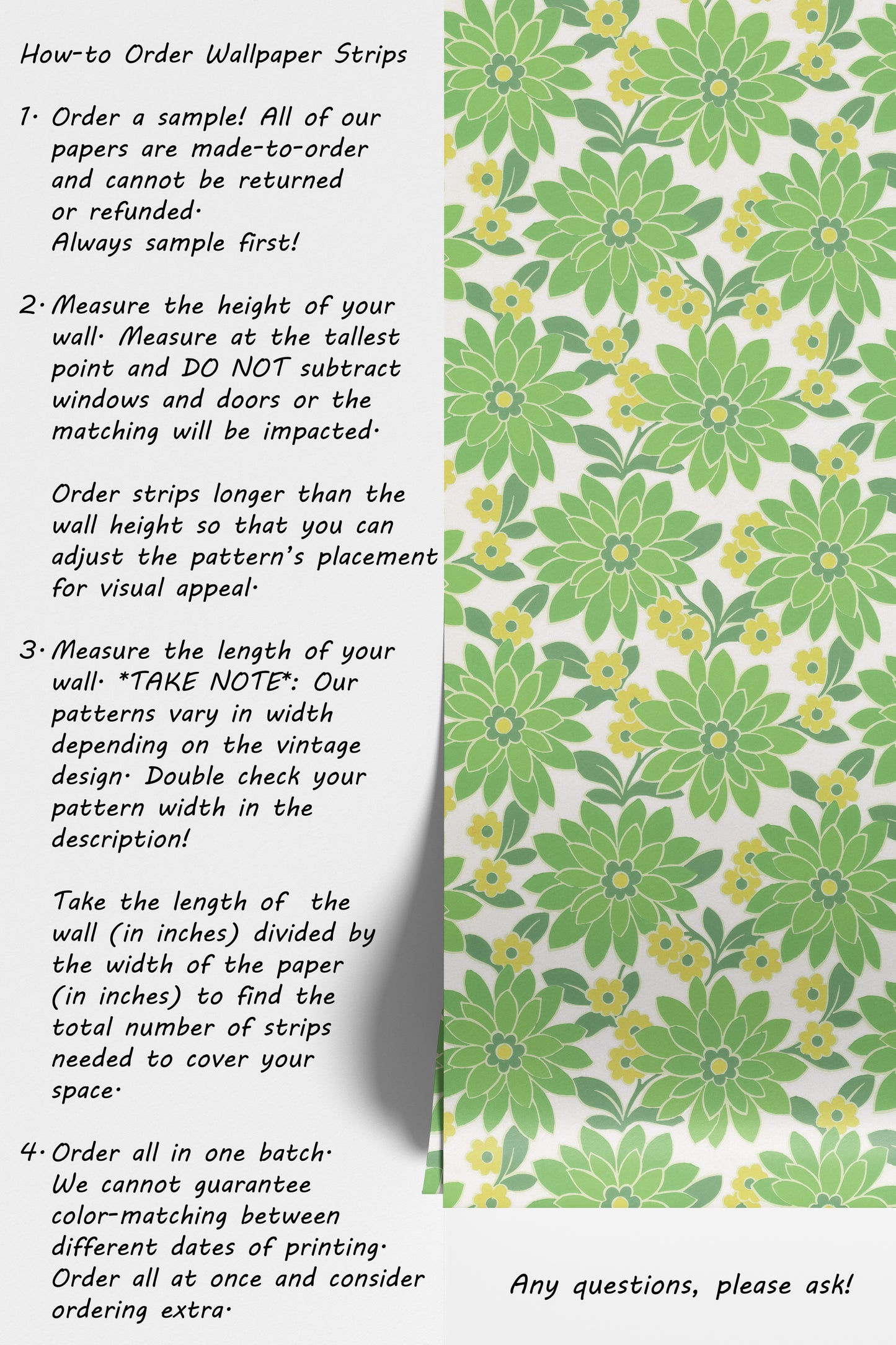 Blossom Retro Floral Green