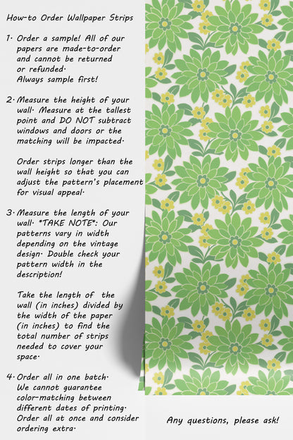 Blossom Retro Floral Green