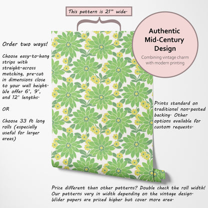 Blossom Retro Floral Green