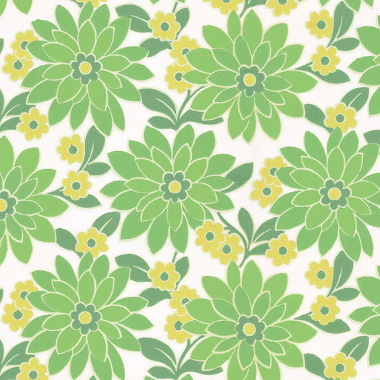 Blossom Retro Floral Green