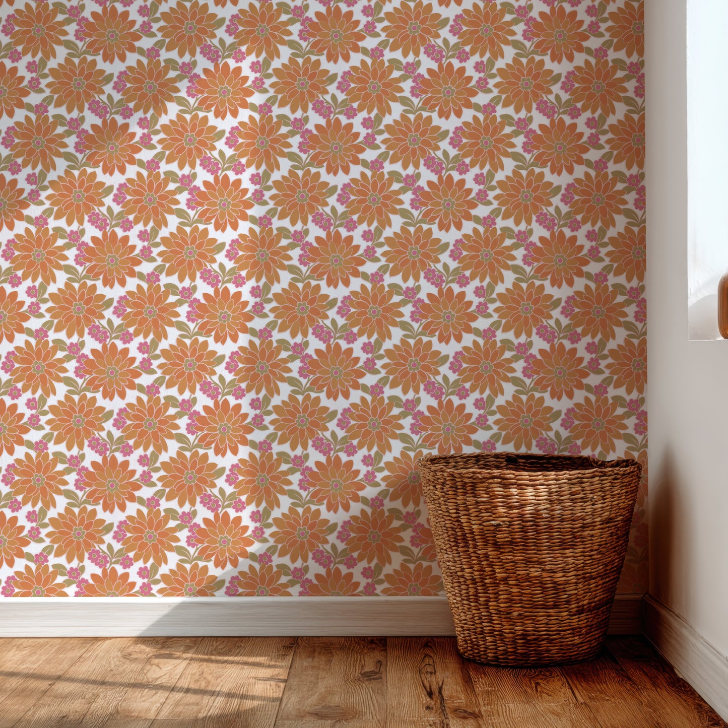 Blossom Retro Floral Orange