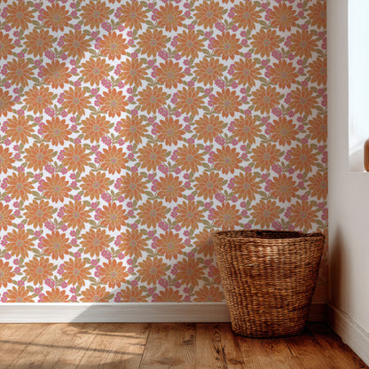 Blossom Retro Floral Orange