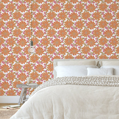 Blossom Retro Floral Orange