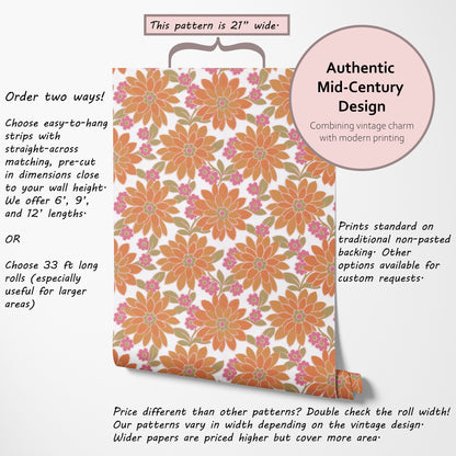 Blossom Retro Floral Orange