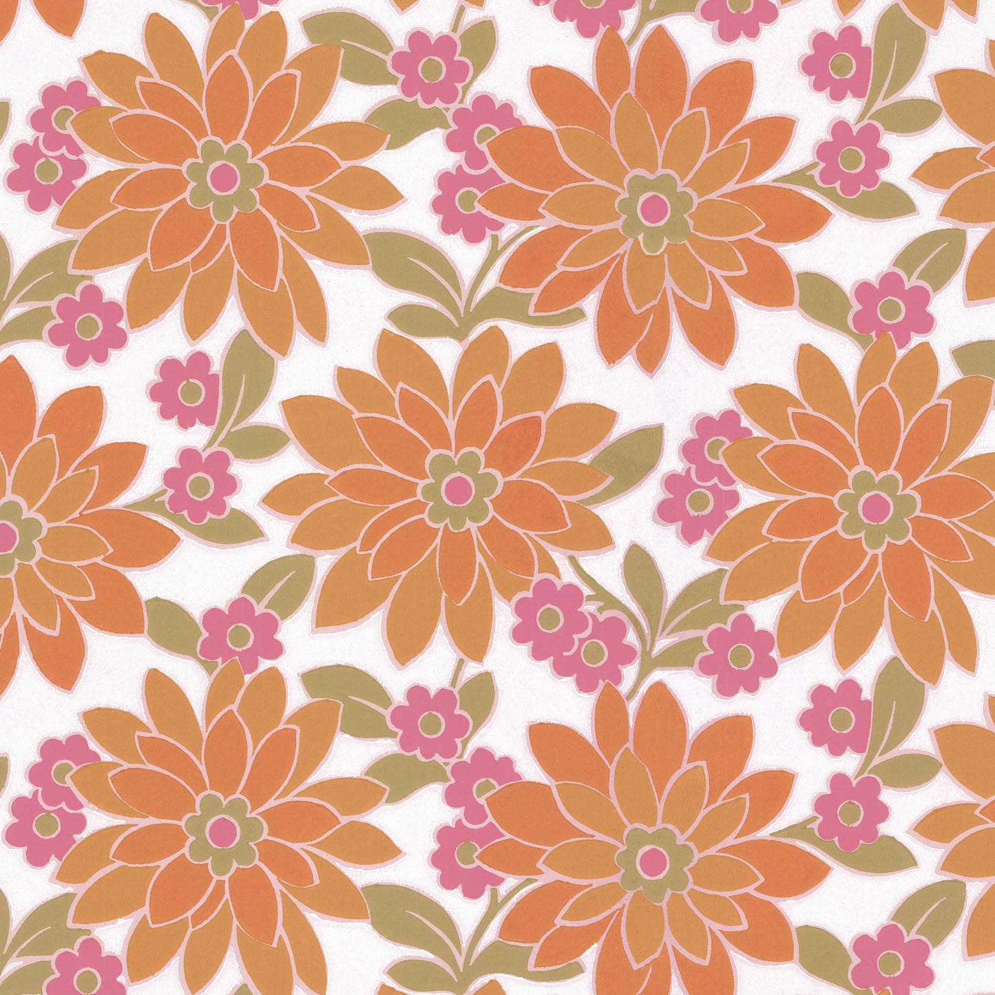 Blossom Retro Floral Orange