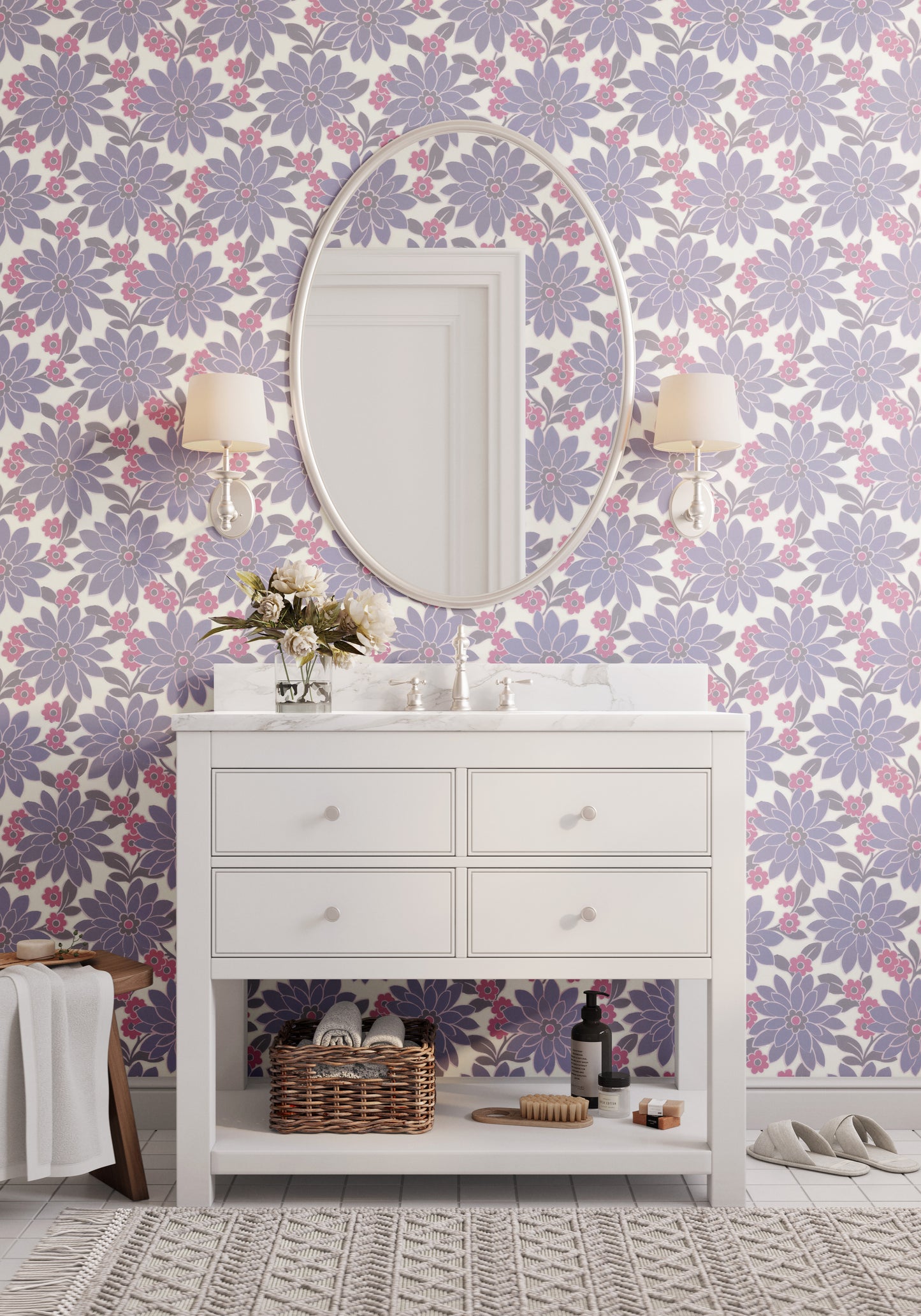 Blossom Retro Floral Purple