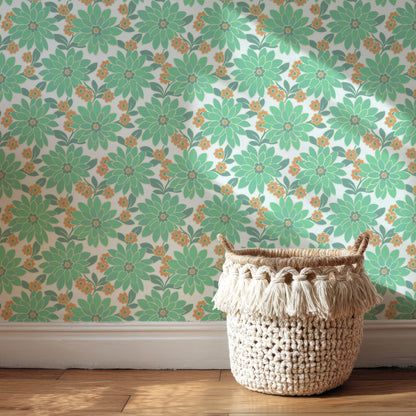 Blossom Retro Floral Teal