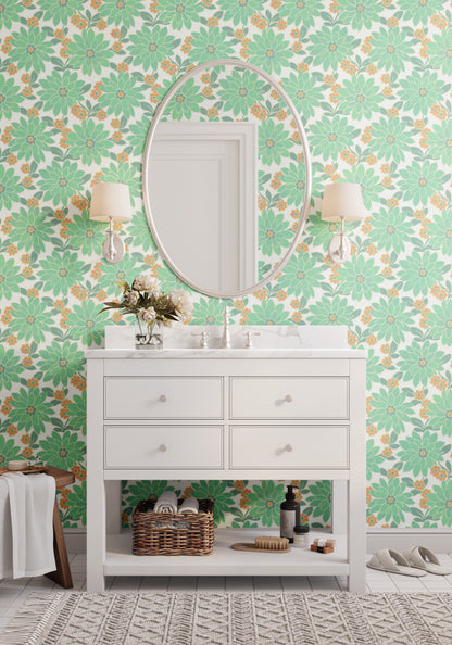 Blossom Retro Floral Teal