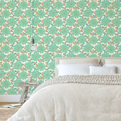 Blossom Retro Floral Teal