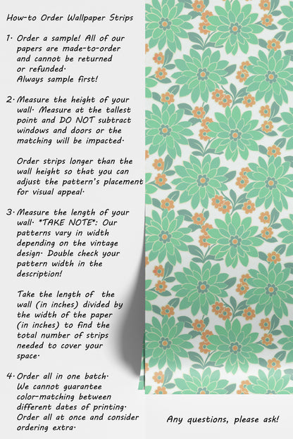 Blossom Retro Floral Teal