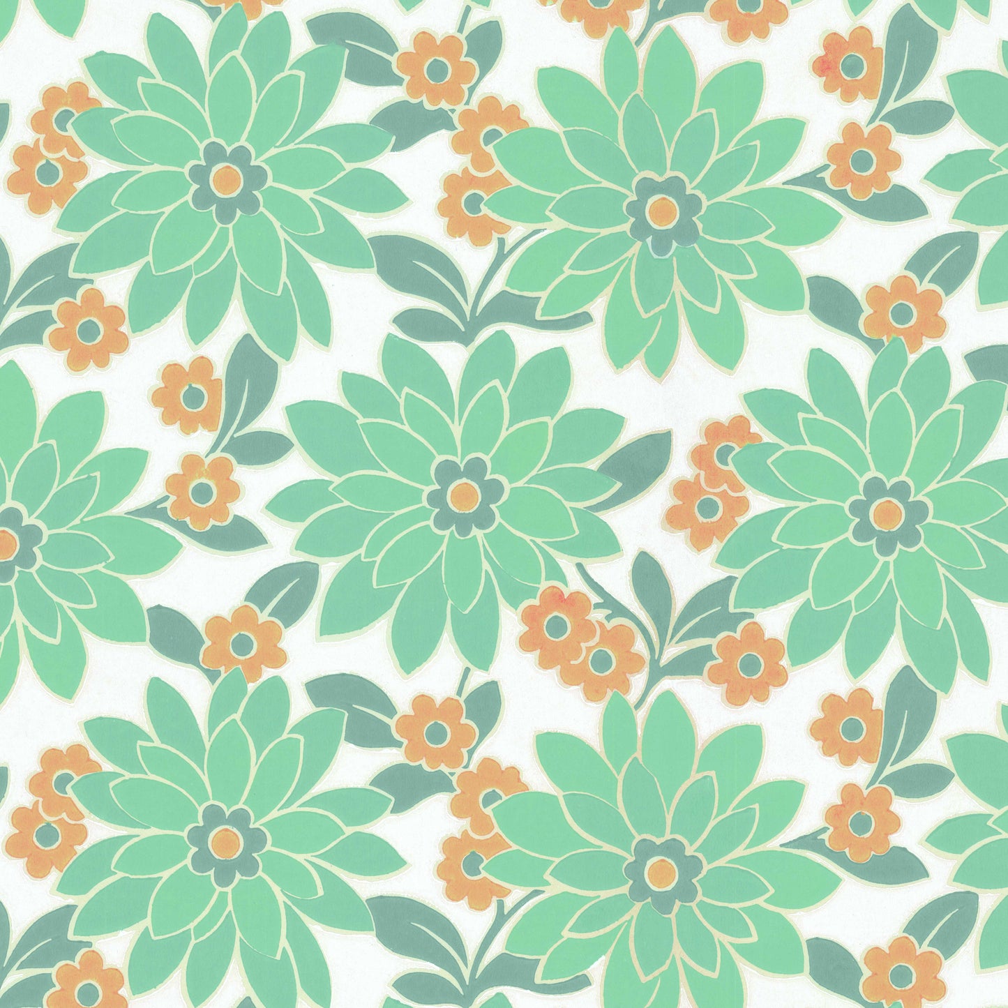 Blossom Retro Floral Teal