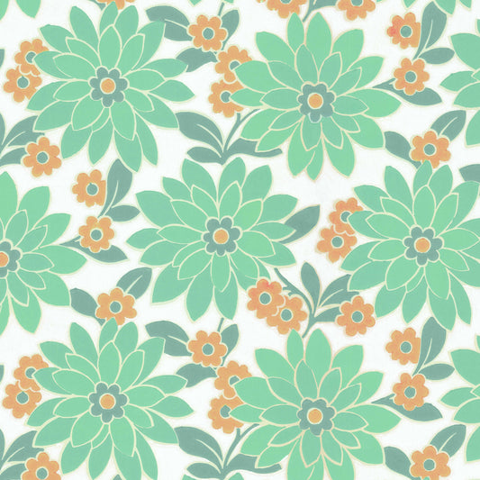 Blossom Retro Floral Teal