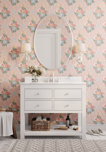 Kathryn Cabbage Rose Floral Damask