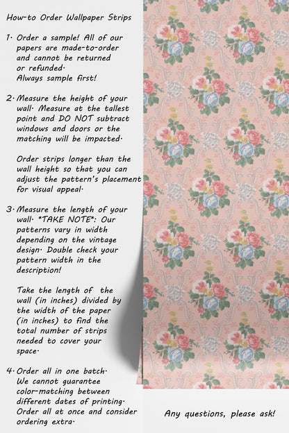 Kathryn Cabbage Rose Floral Damask