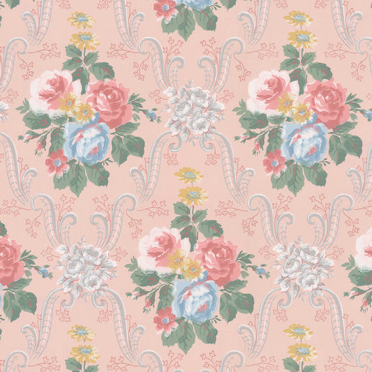 Kathryn Cabbage Rose Floral Damask