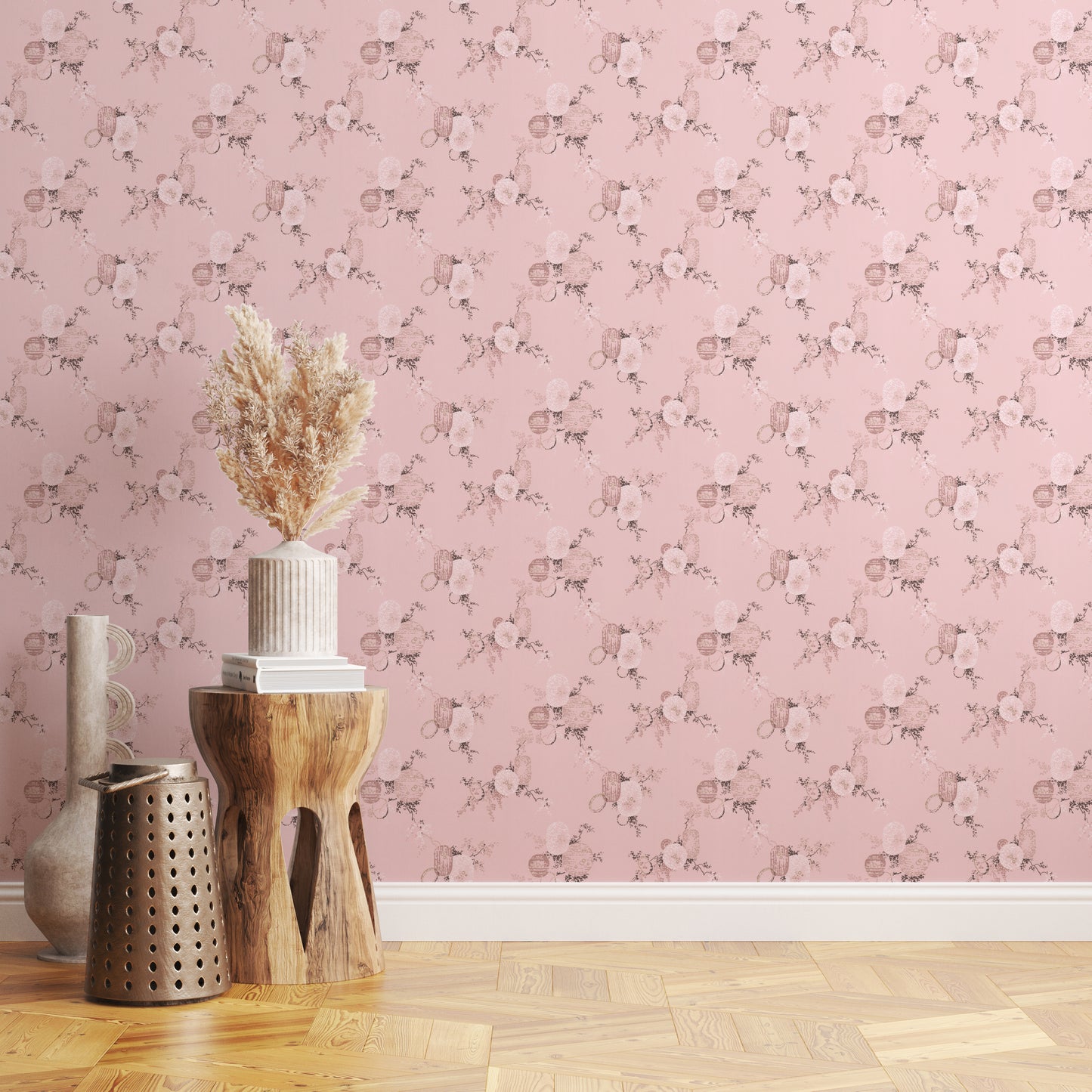 Simone Midcentury Geometric on Pink