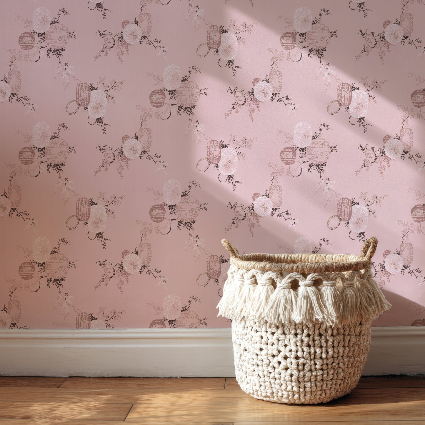 Simone Midcentury Geometric on Pink
