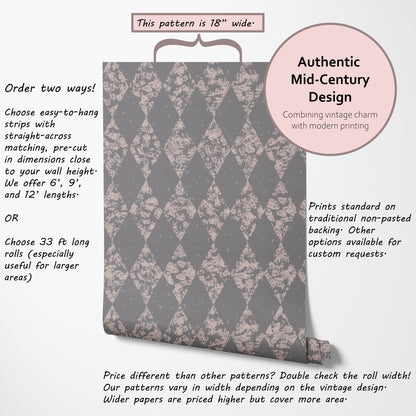 Jewel Diamond Geometric in Pink and Gray