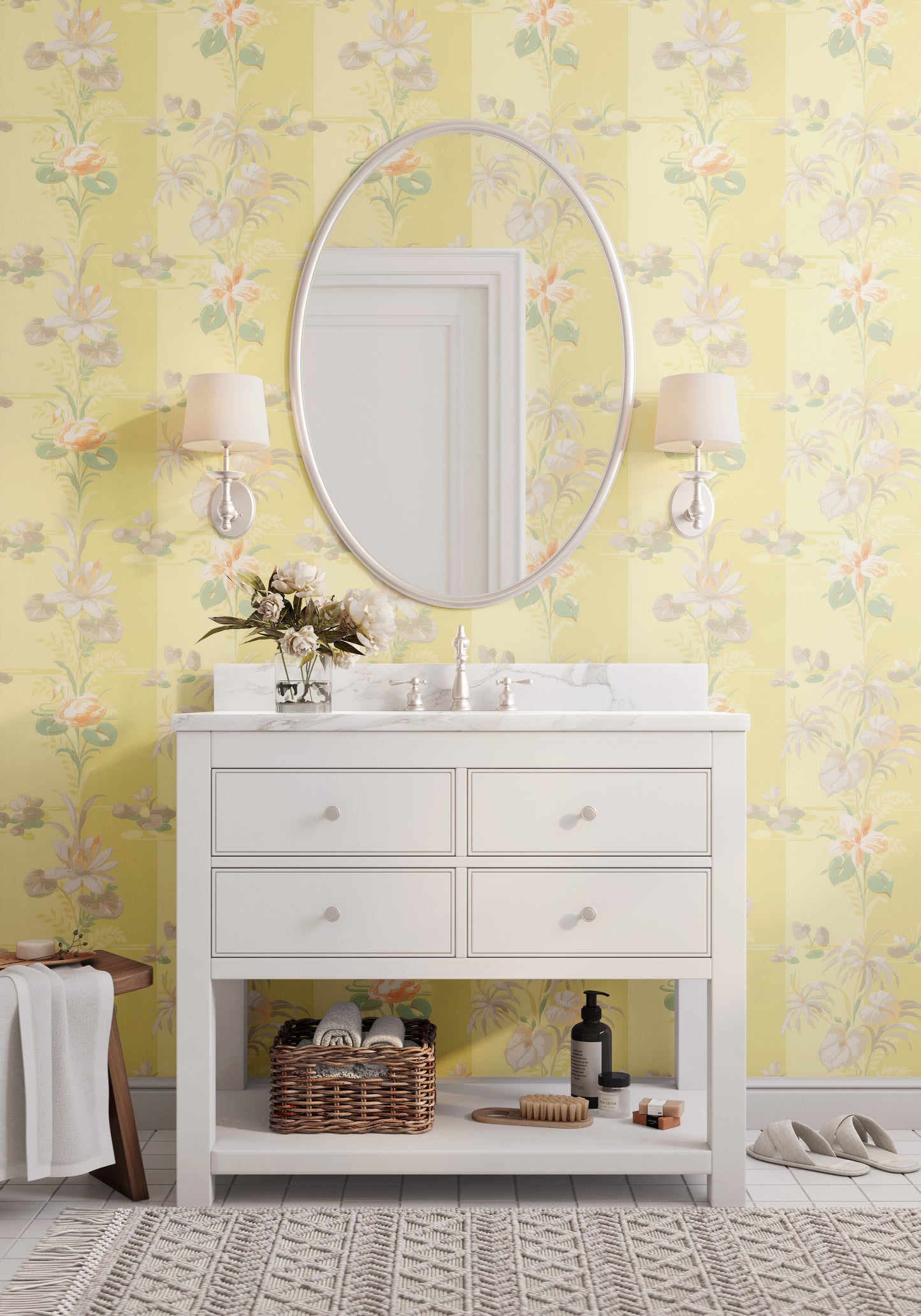 Sunlit Pond Bathroom Swan