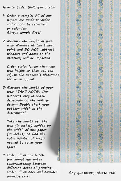 Darcie Blue Rose Floral Stripe