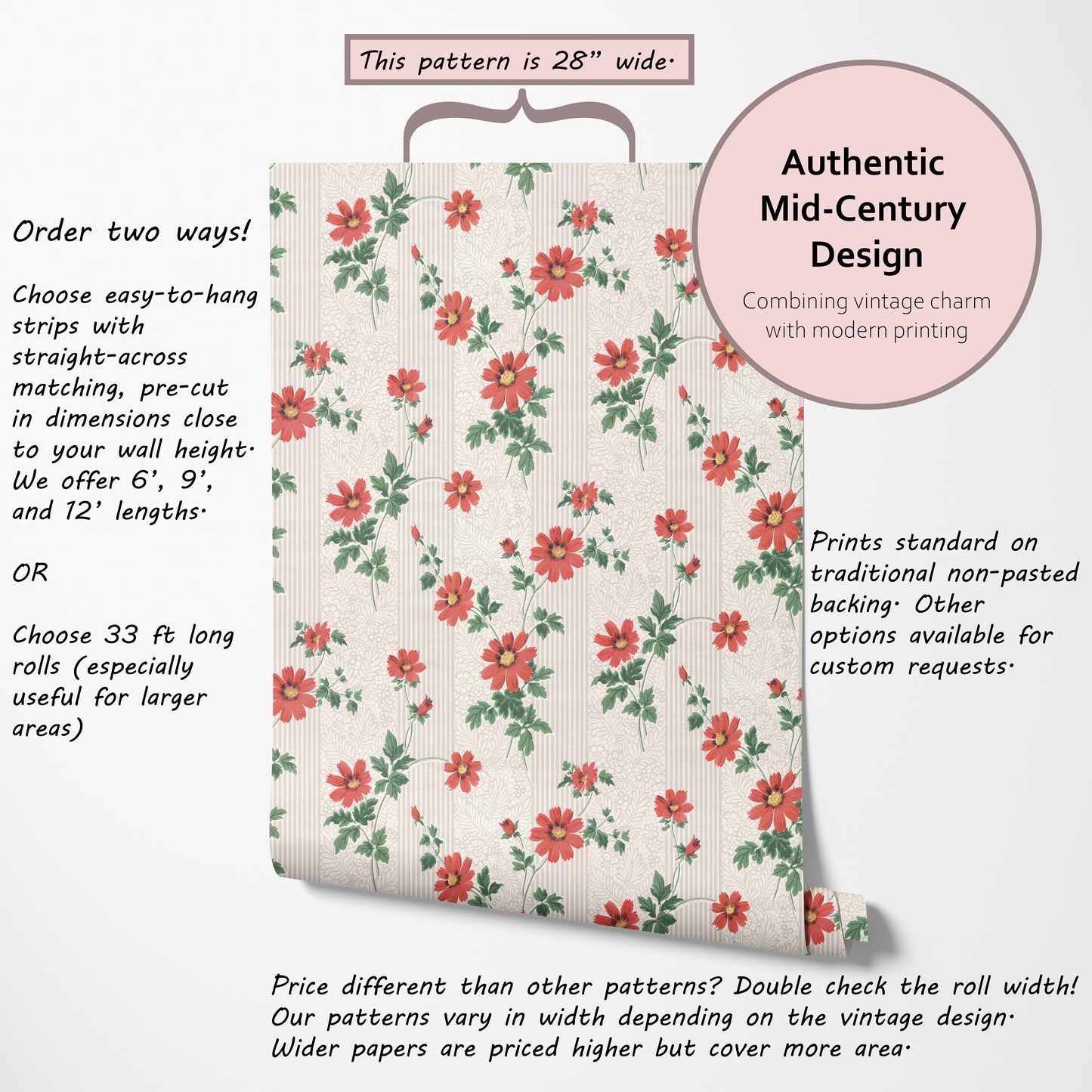Presley Red Cosmos Floral