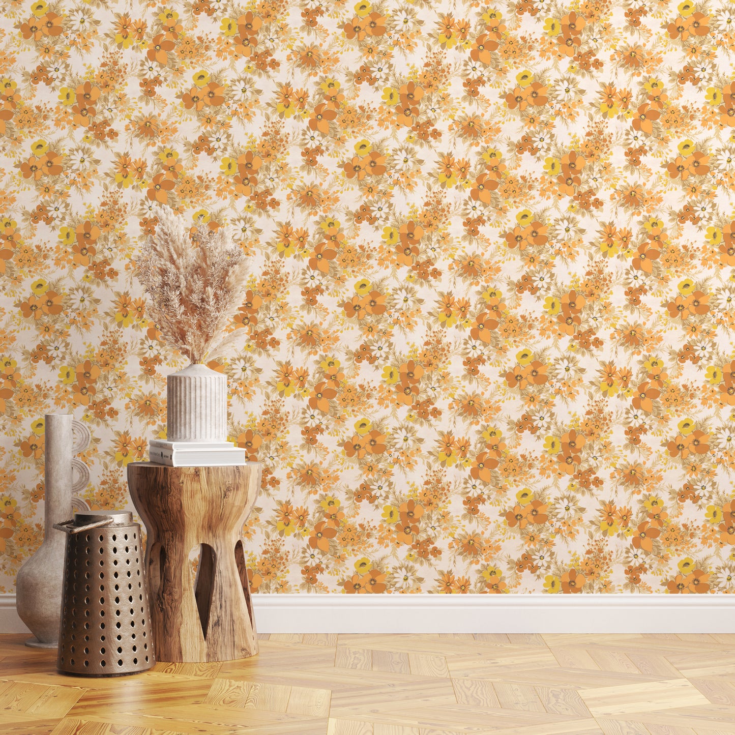 Meg Retro Floral in Orange