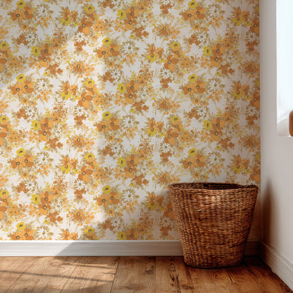 Meg Retro Floral in Orange