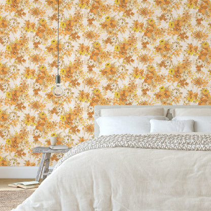Meg Retro Floral in Orange