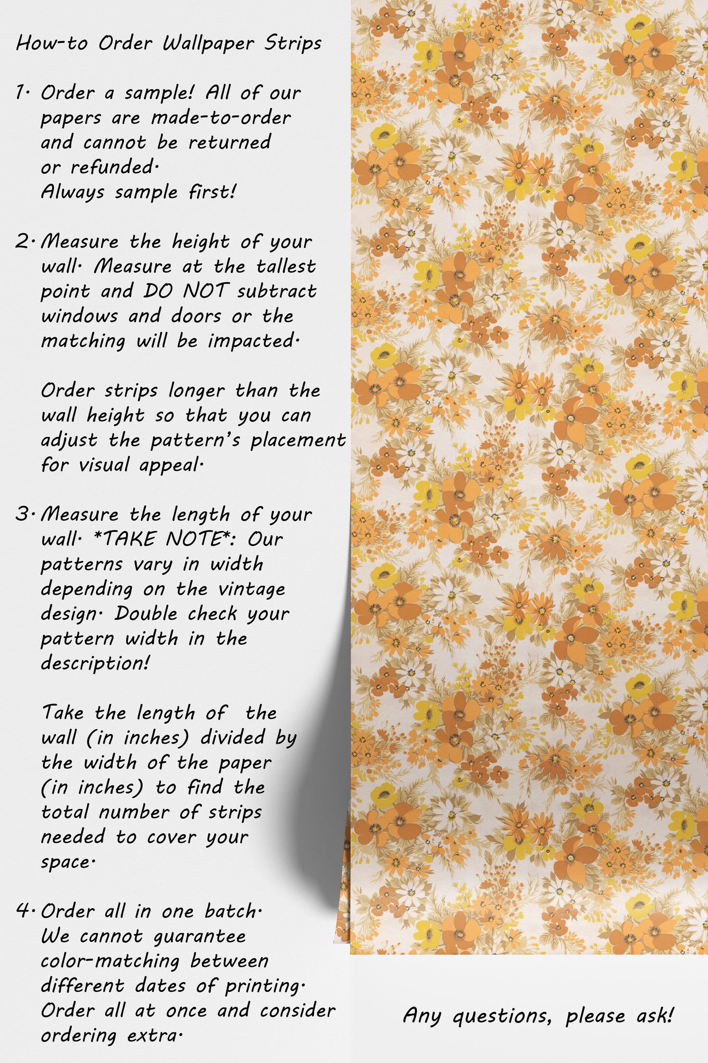 Meg Retro Floral in Orange