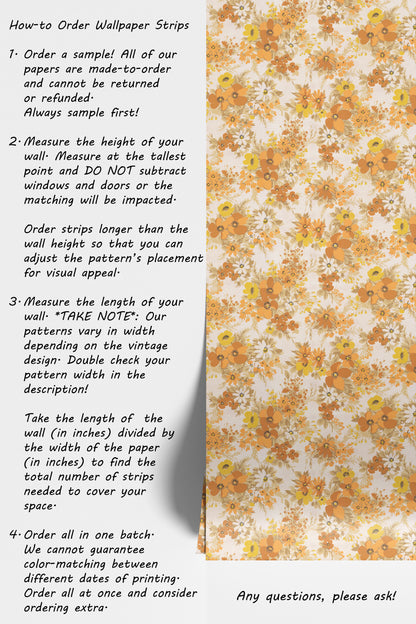 Meg Retro Floral in Orange