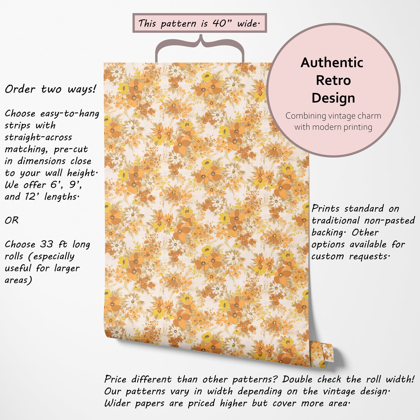 Meg Retro Floral in Orange